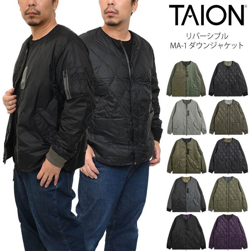 タイオン TAION ダウン メンズ レディース ジャパンスペシャル リバーシブル MA-1 ダウンジャケット JK02JS 2025AW【服】2512wann 【返品交換・ラッピング不可】_25WS