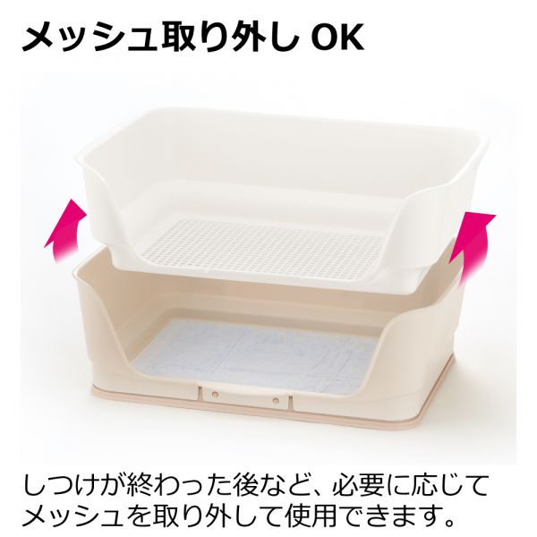 【クーポン有】リッチェルお掃除簡単ステップ壁付トイレレギュラーライトピンク(LP)ペット用小型犬用お試しA120-12