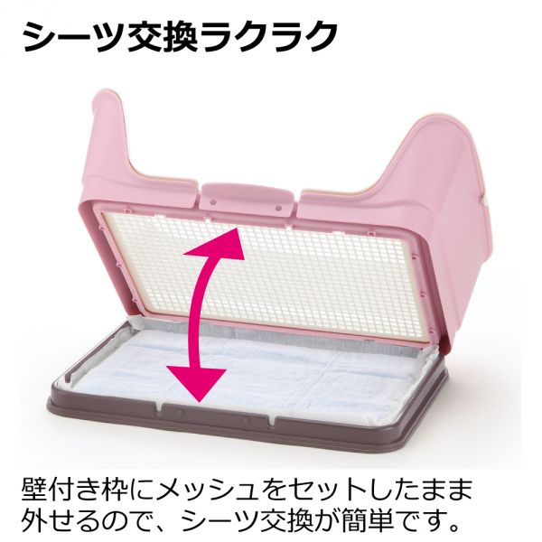 【クーポン有】リッチェルお掃除簡単ステップ壁付トイレレギュラーライトピンク(LP)ペット用小型犬用お試しA120-12