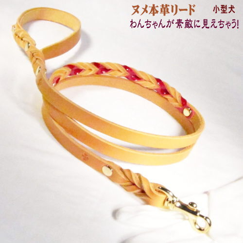 【月間優良ショップ8回受賞】【クーポン有】 本革リード・赤エナメル革編込B小中型犬用(2～18kg以下）（メール便） 他お試しフードサンプル有 AM0