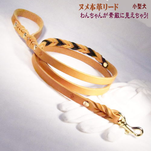 【月間優良ショップ8回受賞】【クーポン有】 本革リード・黒染め革編込小中型犬用(2～18kg以下）（メール便） 他お試しフードサンプル有 AM0