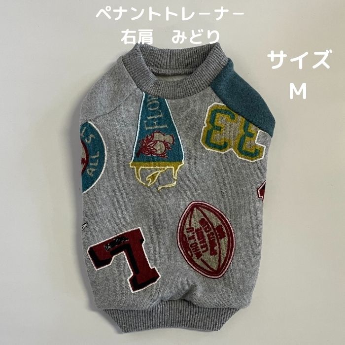 Wan's Brand JIN JIN 全商品送料無料ペナントトレーナー 右肩 みどり サイズ M