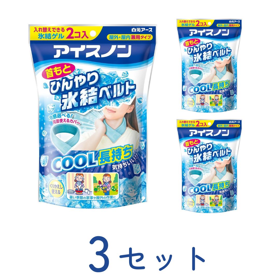 楽天市場】アイスノン 首もとひんやり氷結ベルト グレーカラー 2個