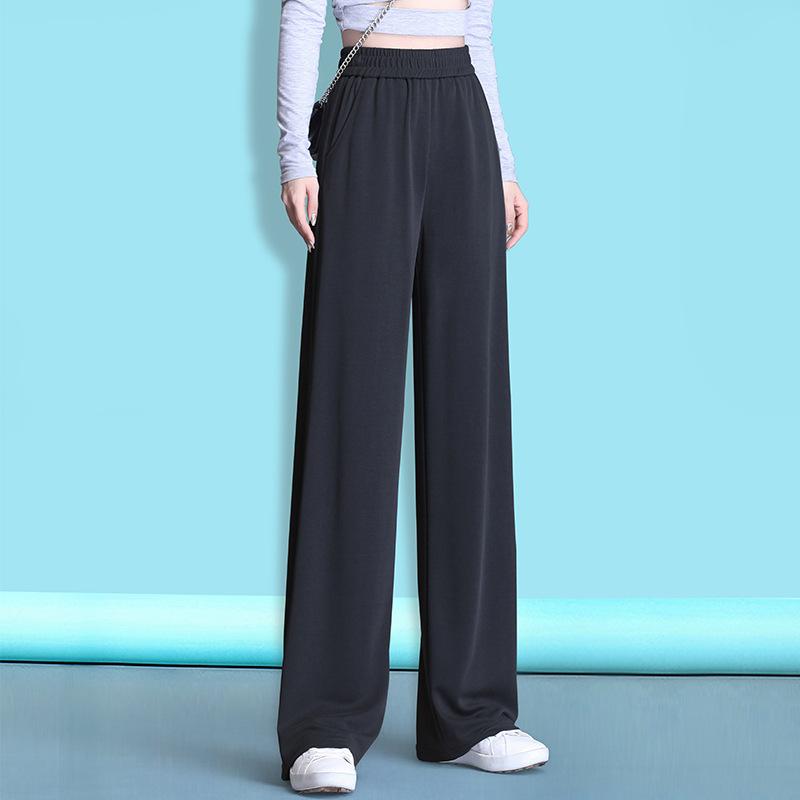 ワイドパンツ レディース 春夏 肥大型 高腰 ゆったり ロング丈 ストレート 接触冷感 吸湿速乾 コットン混 デイリー ビジネス 軽量 伸縮性 ブラック グレー ベージュ 通勤用 普段使い ゆったりシルエット ハイウエストデザイン 夏向き 秋向き