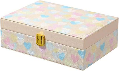 ジュエリーボックス アクセサリーケース 鏡付き ジュエリー収納 宝石箱 ミニ 携帯用 おしゃれ コンパクト 持ち運び 小物入れ ピアス ネックレス リング 指輪置き 女性用 女の子 アプリコット
