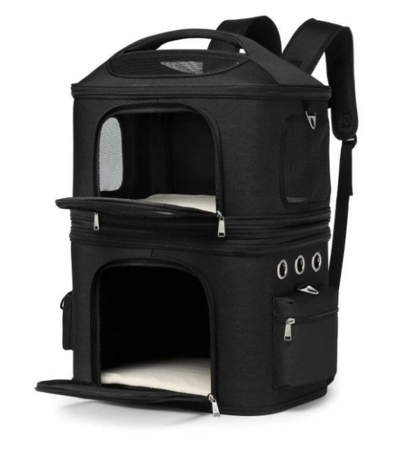 猫 2匹 リュック 分離可 キャリー 2層 ペット キャリーバッグ 小型犬 ソフトクレート 折りたたみ可 マット付き 2way 通院用 ペットキャリー リュック 猫 猫用 犬 ペットキャリーケース 折り畳み ドライブ キャスター付き 4輪360度回転 臭気がない 旅行 防災 避難用 キャリー|ワンステークス