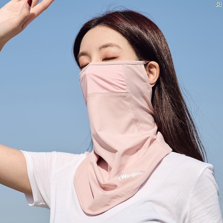 夏 運転 乗馬 通気性 日焼け防止 マスク ベール レディース 用 冷感 フルフェイス ネック アンチ UV