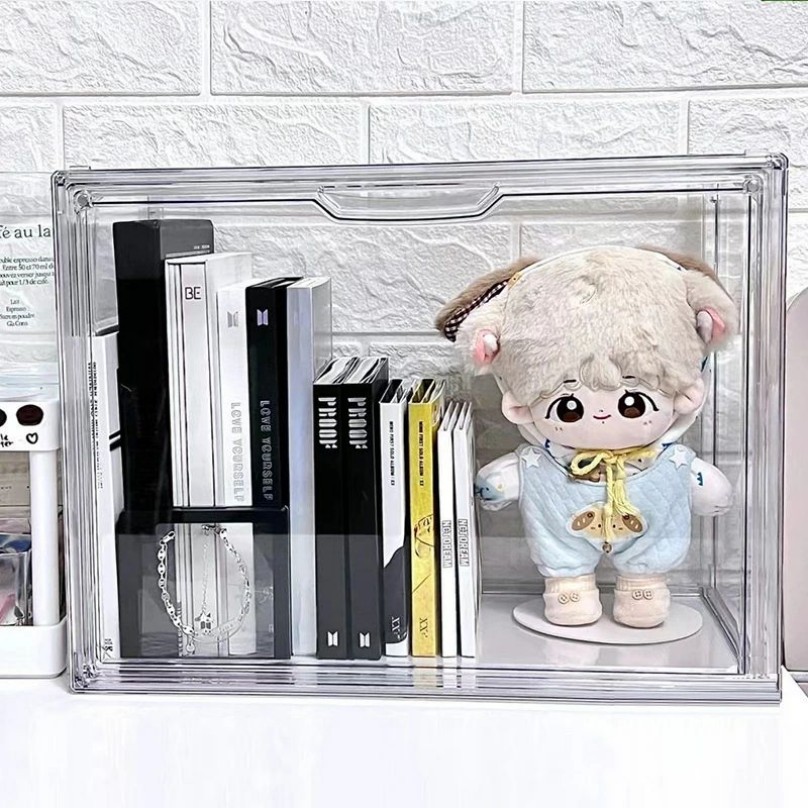 透明 1/2/3/4個セット 推し活 プラスチック ぬいぐるみ おもちゃ 靴 DVD CD 書類 缶バッジ フィギュア 化粧品 小物収納 卓上収納 展示用 収納