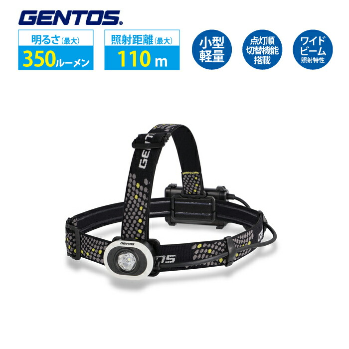 楽天市場】ヘッドライト 充電 乾電池 LED 可動 Type-C GH-280RG GENTOS