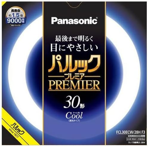 パナソニック 丸形蛍光灯 パルック蛍光灯 スタータ形 30W クール色 3波長形昼光色 FCL30ECW/28HF3｜ワントス