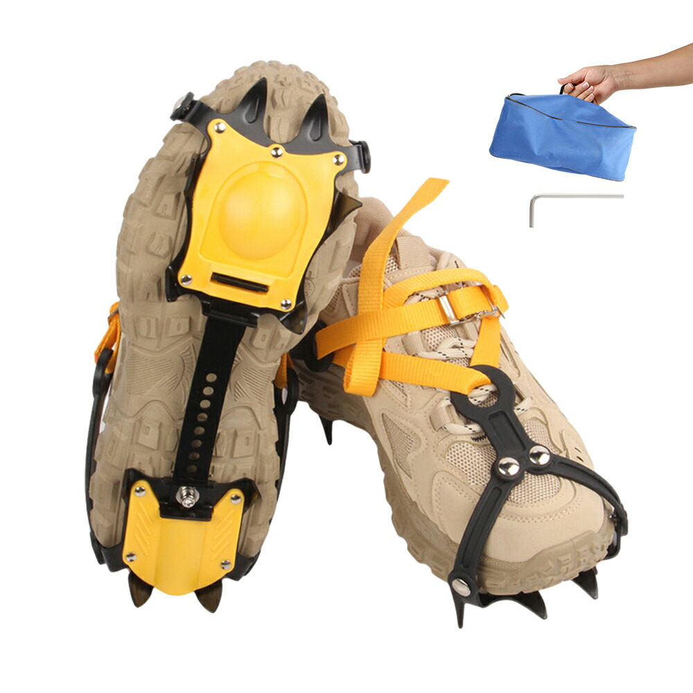 【楽天市場】アイゼン 登山アイゼン 10本爪 チェーンスパイク 収納袋付き フリーサイズ 登山 氷釣り 雪山 ハイキング 転倒防止 耐寒性