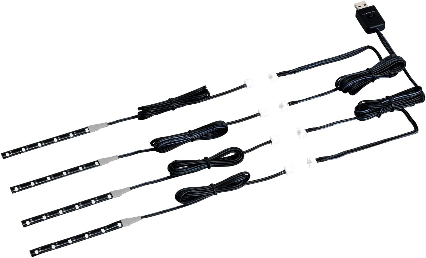 【楽天市場】F343 USB ブラック ライト LED イルミ 4 テープライト フレキシブル LEDライト USBプラグ ライトアップ