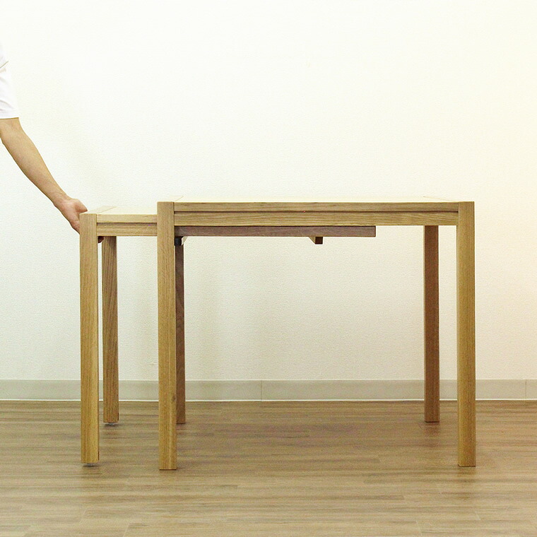 ダイニングセット SCHROLL850 スクロール ダイニングテーブル 幅85cm～142cm 伸縮式 伸長式 エクステンション ホワイトオーク材 無垢材 日本製 WAプラス