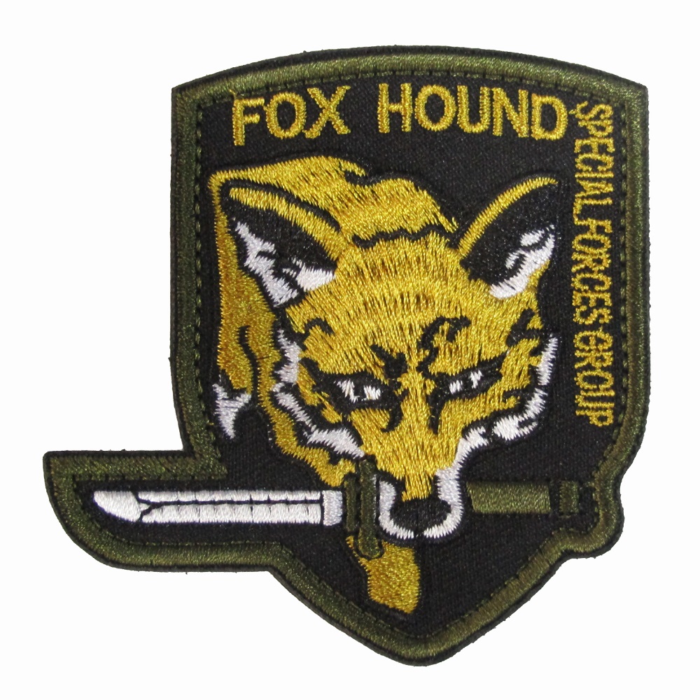 楽天市場 ベルクロワッペン メタルギアソリッド Fox Hound 盾型黒黄 縦8cm 横8cm Onamomizu House