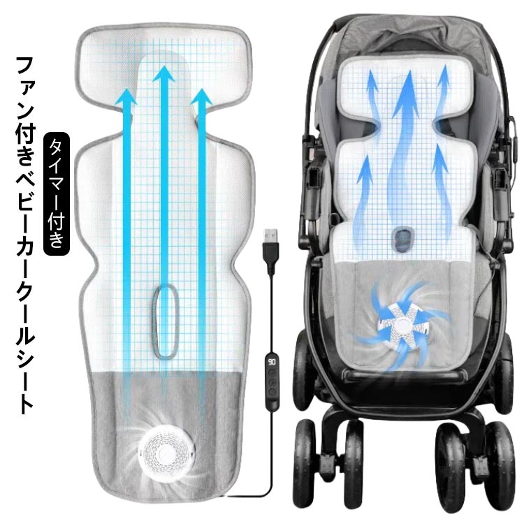 【2点600円割引】ベビーカー シート 扇風機 夏 ファン付き ファン 冷却 チャイルドシートマット 出産祝い 冷却 保冷シート ベビーシート 赤ちゃん シートファン 送風 吸風 モード クールシート 冷感 暑さ対策 ひんやり ファン付シート
