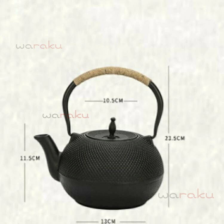 【2点600円銀行割引】茶道具 IH相応う 1800ml アラレ紋 内祝い 茶器 大収容能力 鉄分摂取すること 黒焼付 鉄瓶 難民キャンプ 湯わかし 紐手持ち部分 一緒になる 生み出すこと 煎茶物の具 差し上げ物 金婚式 生まれ落ちる日差し上げ物 還暦お祝い 辞任 定年 差し上げ物 喜び事 湯わかし ブラック