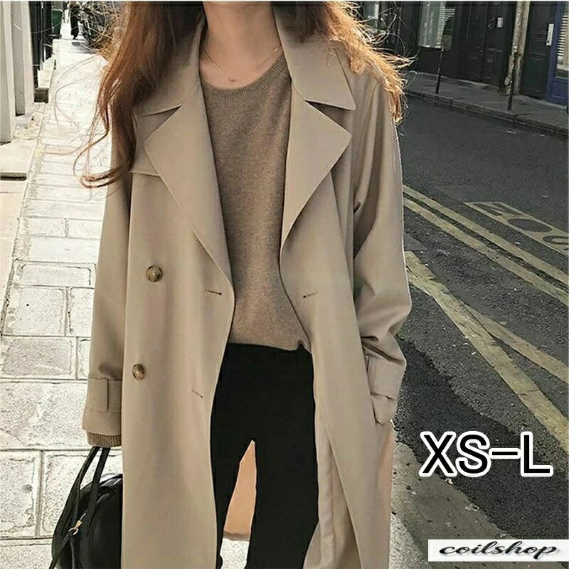 スプリングコート トレンチコート レディース 秋服 春 ロング Aライン ベルト付き オシャレ 着痩せ アウター 韓国風 通勤 オシャレ OL 30代 40代 50代 50代 カジュアル 大きいサイズ 体型カバー 上品