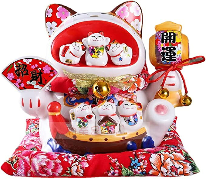 プレゼント用 ビジネス 卓上装飾 陶器 開業祝い 店舗用 大サイズ 繁栄 貯金箱 招き猫 招き猫 7,206円