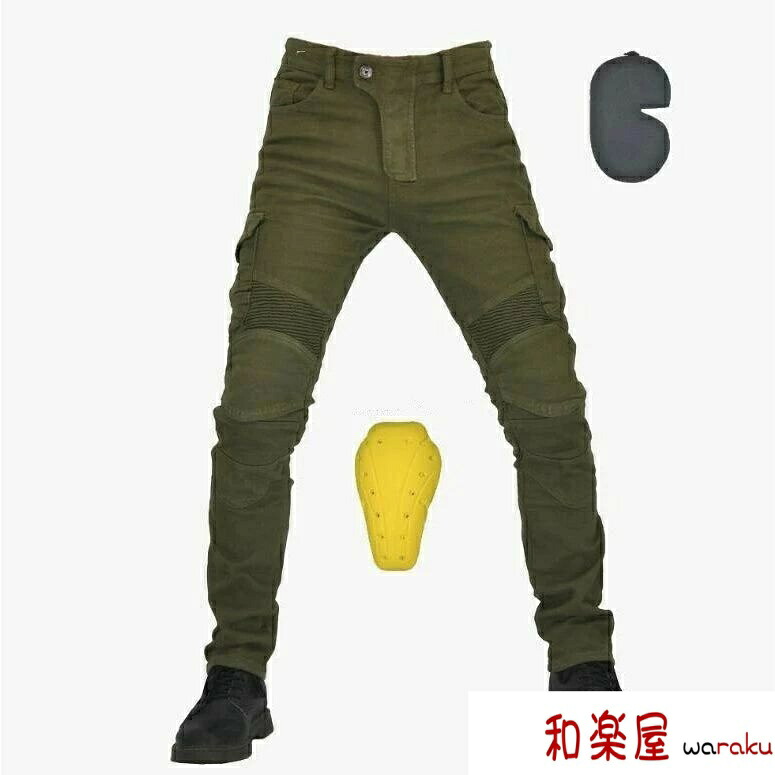 【2点600円割引】メンズバイクパンツ メンズジーンズ ライディングパンツ プロテクター付き ツーリング オールシーズン ストレッチ素材