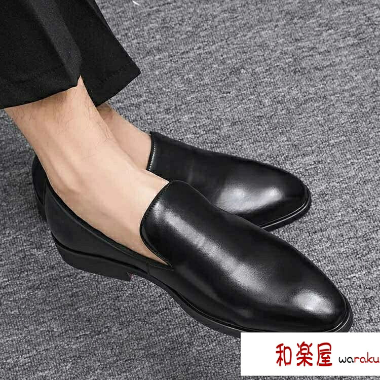 【2点600円割引】ビジネス ポインテッドトゥ ローファー ドレスシューズ 革靴 男性 ビジネスシューズ メンズ 紳士靴 24-28.5cm ビジネスシューズ