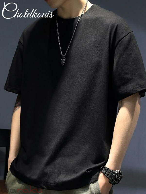 Tシャツ ユニセックス 白 半袖 クルーネック 厚手 260g 綿 シンプル ゆったり 着回し
