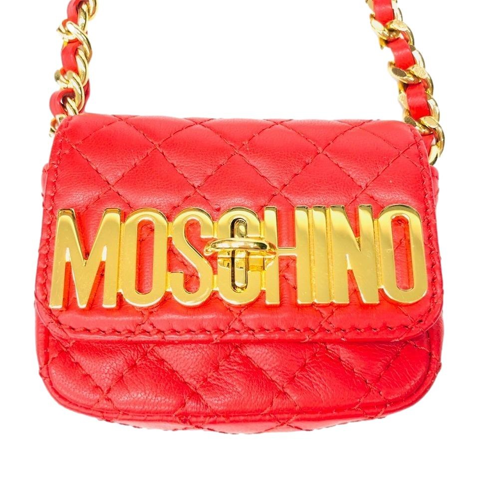 華麗 未使用 MOSCHINO モスキーノ ショルダーバッグ 金具シール付き