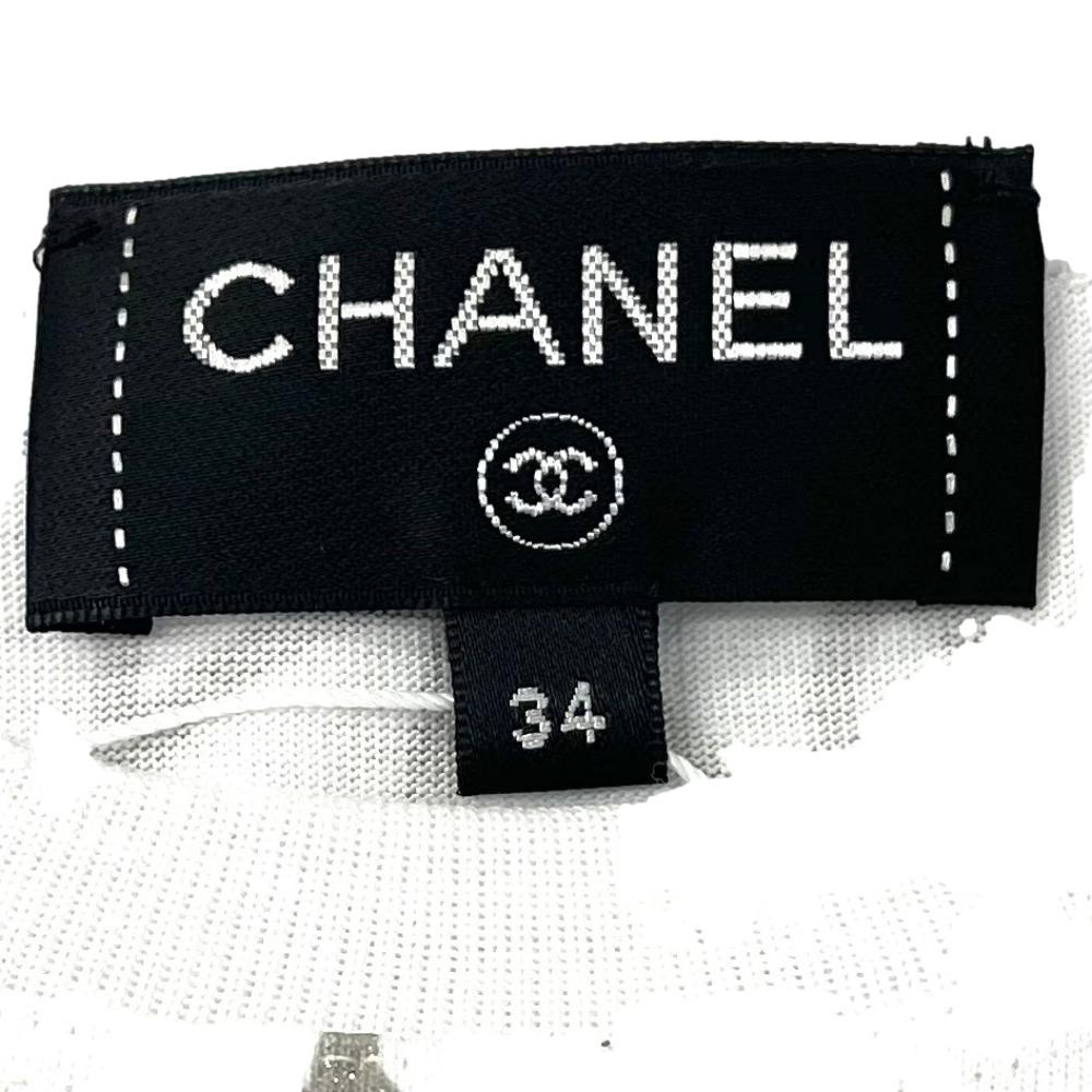 未使用 CHANEL シャネル 半袖Ｔシャツ カメリア柄 コットン