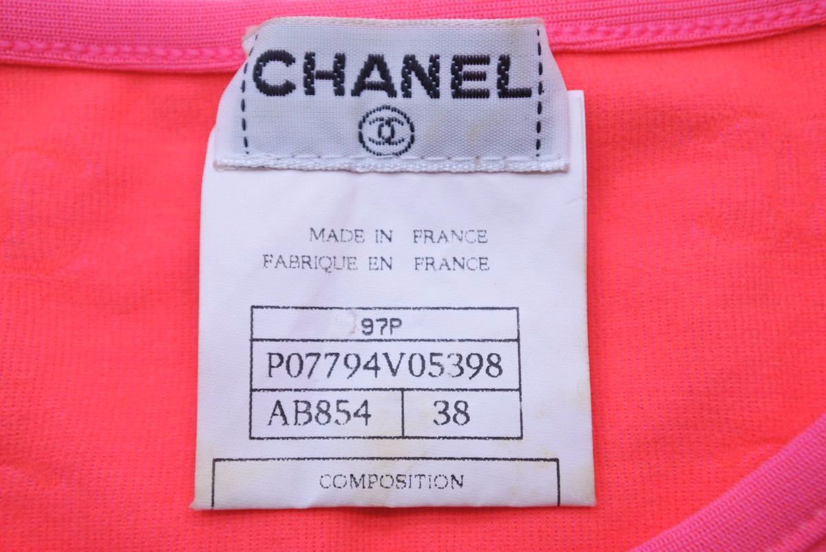 CHANEL シャネル 97年 ヴィンテージ クロップドTシャツ チビT 38 ...