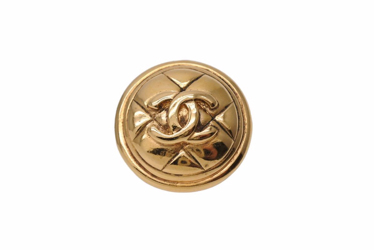 CHANEL シャネル ブローチ ヴィンテージ ココマーク マトラッセ ゴールド GP 美品 中古 41928