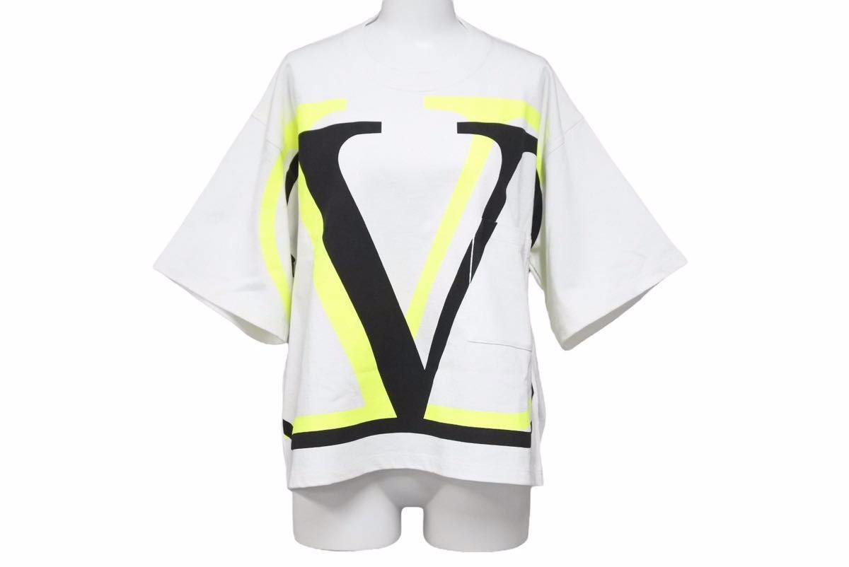 Valentino レース 長袖 無地 コットン ブラウス シャツ WB0AE6G05A6 ホワイト 40 (185661