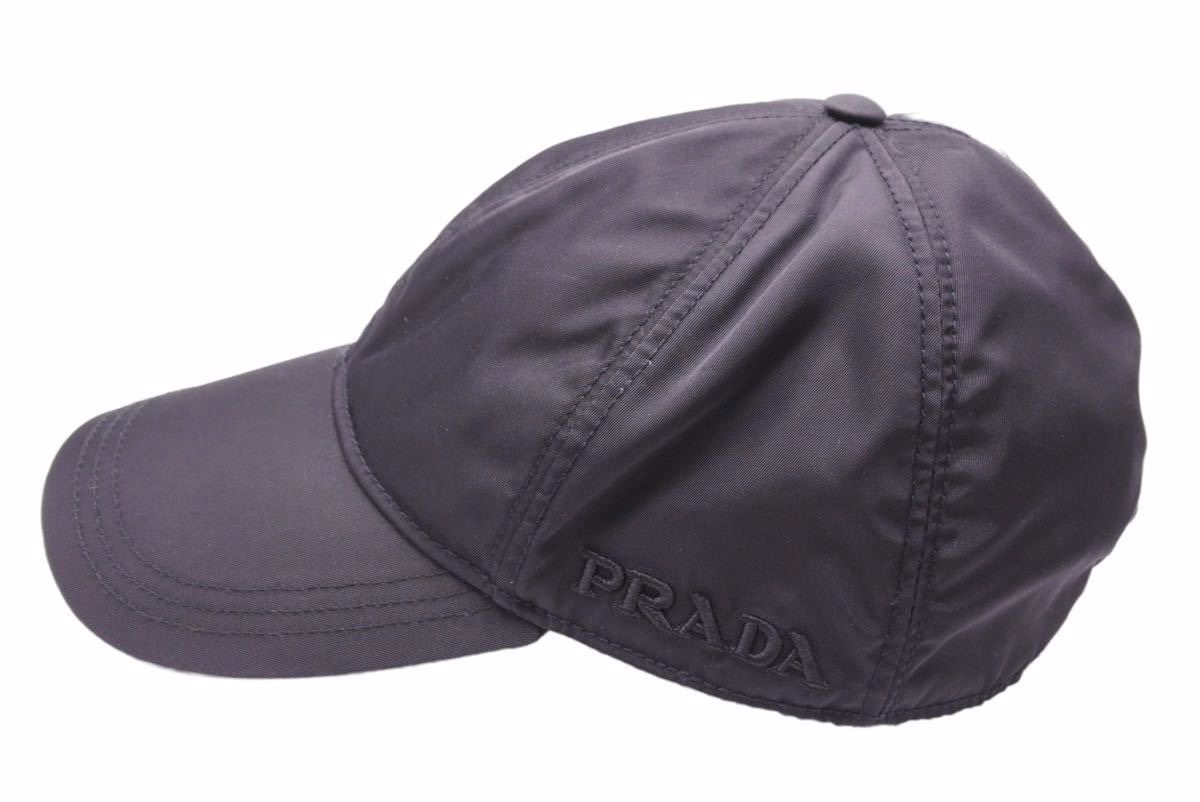 PRADA プラダ キャップ 帽子 42515 ブラック ナイロン 小物 中古 正規