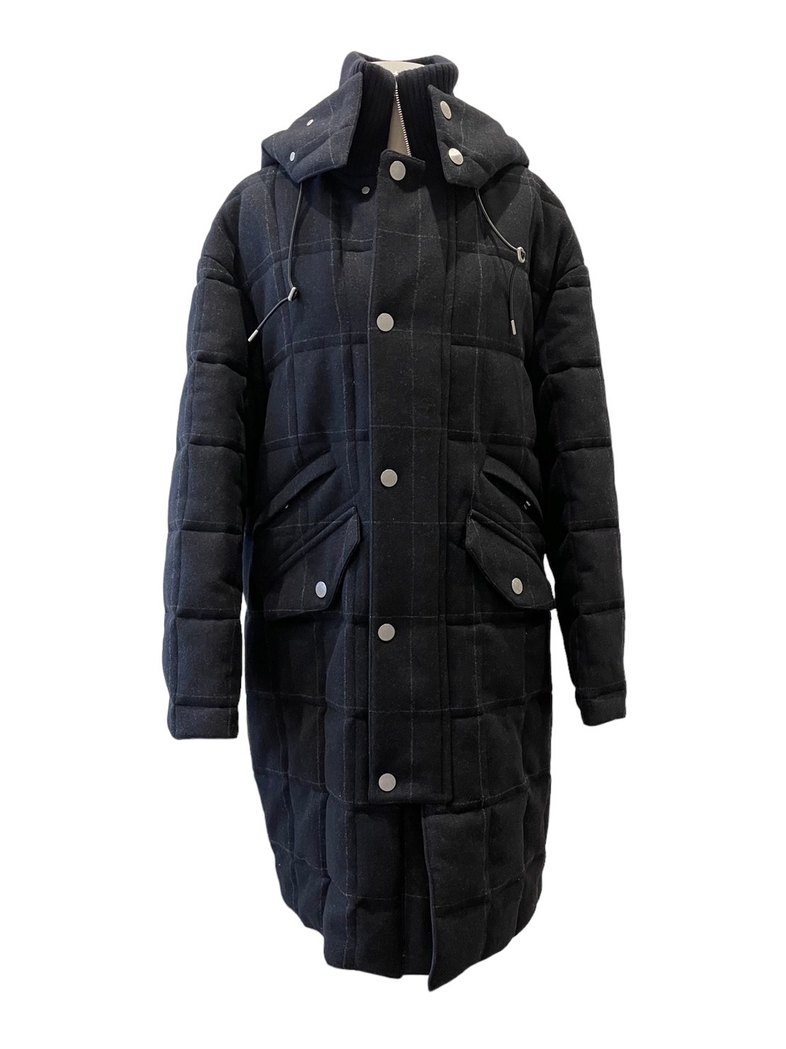 新品未使用品 HERMES エルメス コート ジャケット キルティング 2023AW H362240HC カシミア ウール ネイビー 中古 59431|Warashibe_Casanova