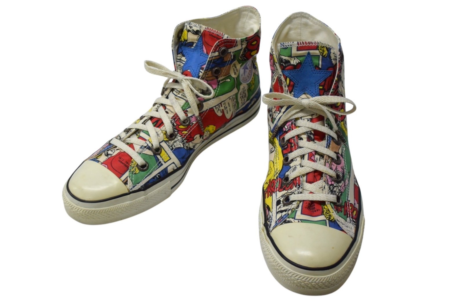 CHROME HEARTS クロムハーツ コンバース オールスター アメリカンコミック スターパッチ マルチカラー キャンバス シルバー925 48 美品 中古 4a000106