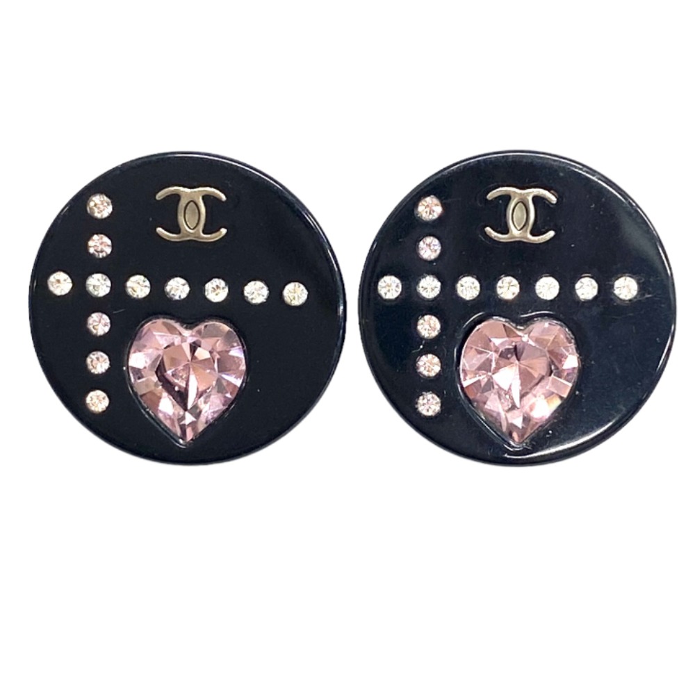 【美品✨】　CHANEL ピアス☆ココマーク☆ハート　黒☆シルバー 楽天市場】CHANEL シャネル ピアス ココマーク ハート ブラック