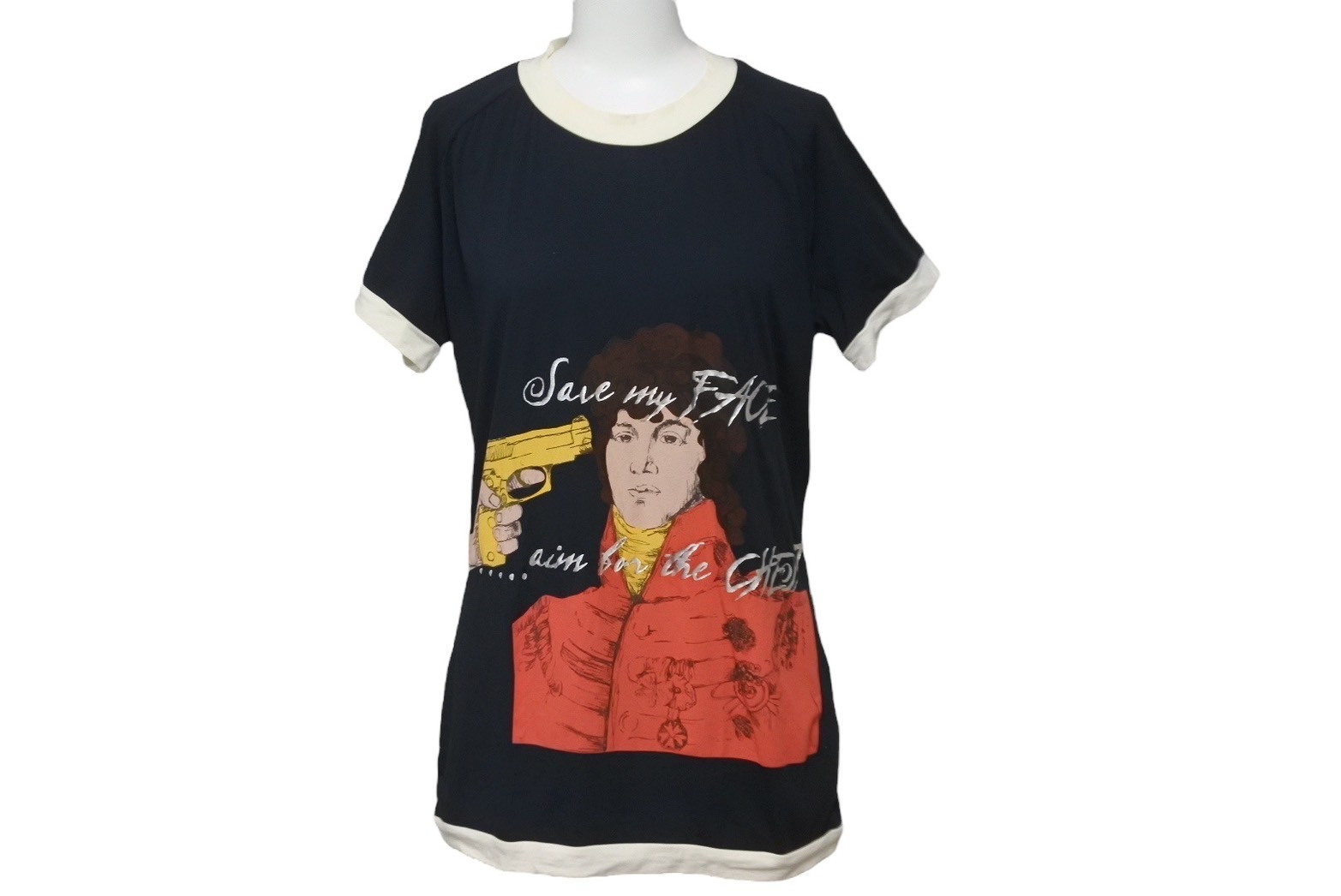 イタリア製　john galliano ジョンガリアーノ　ニット　セーター　半袖 John Galliano - 00's John Galliano newspaper L/S teeの通販