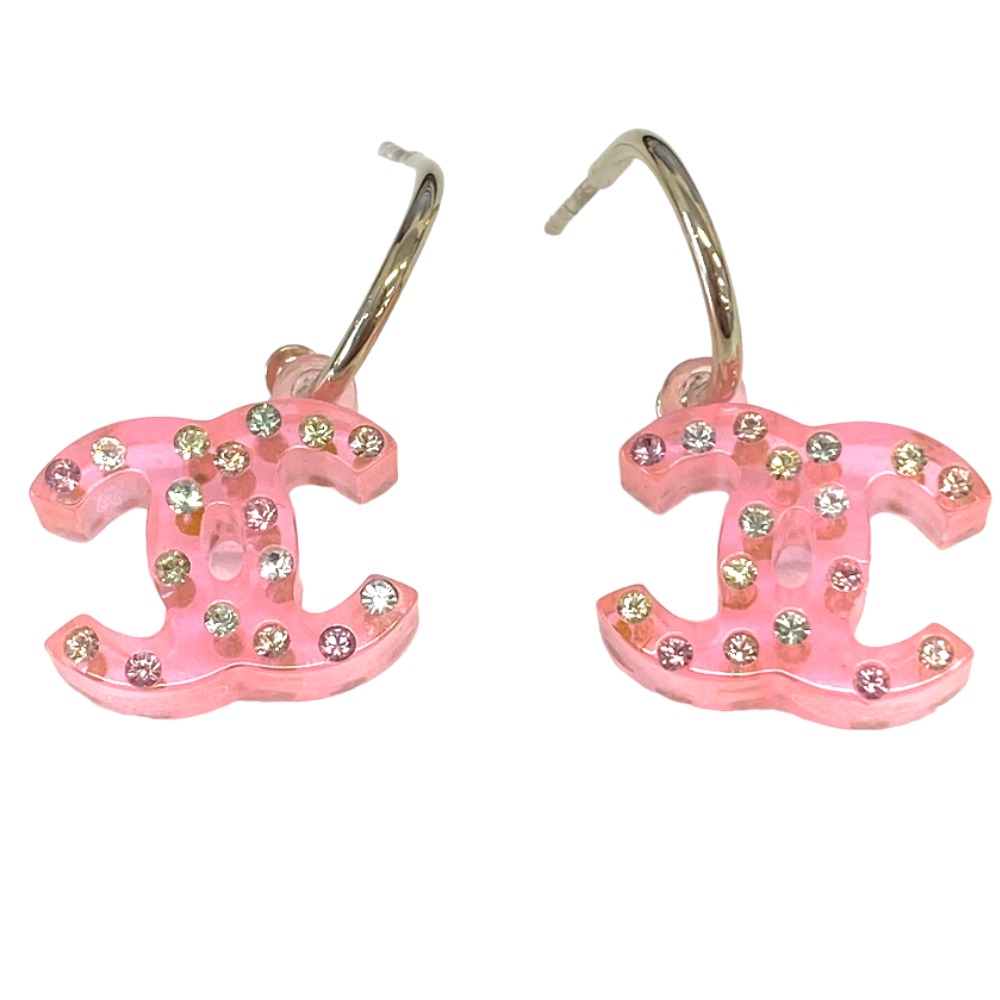 CHANEL ピアス クリアピンク Chanel シャネルピンククリアピアス - メルカリ