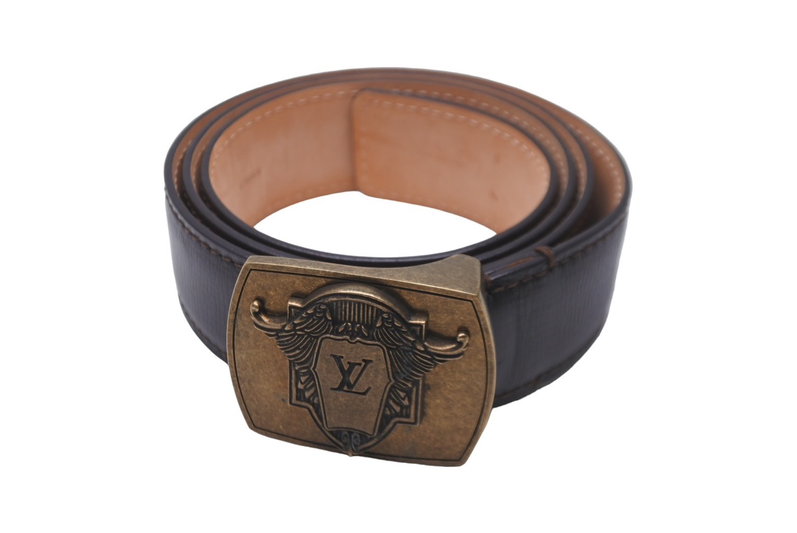 【美品】レディースLOUIS VUITTON ブラックレザーベルト ルイ ヴィトン LOUIS VUITTON ルイヴィトン モノグラムアン