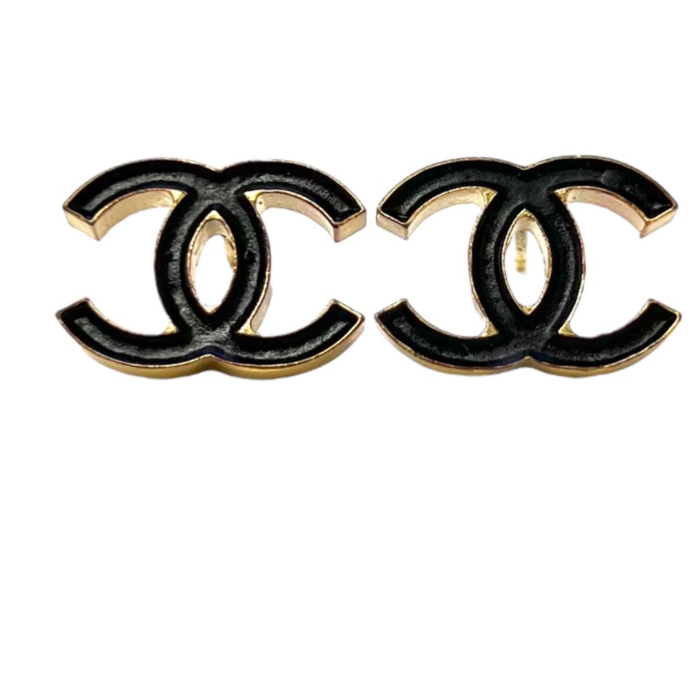 【中古品】CHANEL シャネル　ココマーク　ピアス　２つ　ゴールド×ブラック 楽天市場】シャネル CHANEL ピアス ココマーク ブラックx