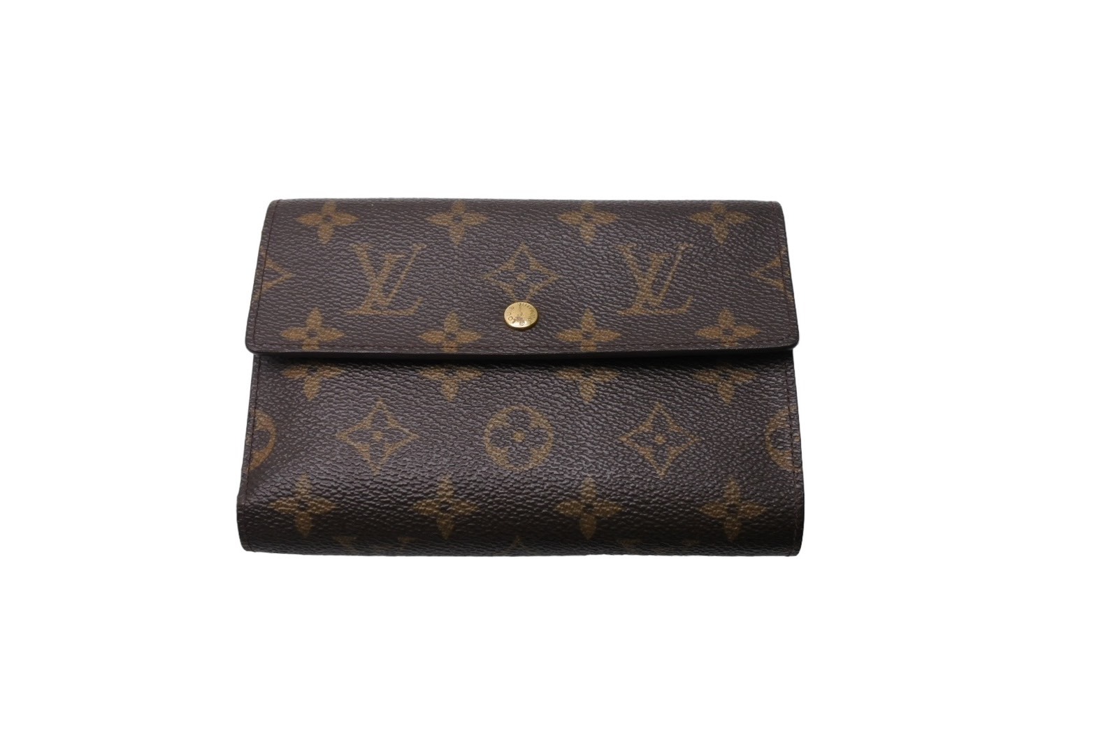 【楽天市場】LOUIS VUITTON ルイ ヴィトン モノグラム ポルトトレゾール エテュイ パピエ 三つ折り財布 M61202 ブラウン ...