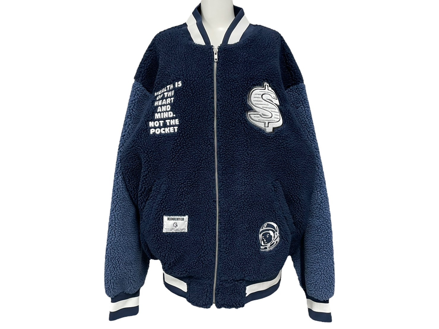 BILLIONAIRE BOYS CLUB ビリオネアボーイズクラブ ボアジャケット BBCJP223X003 サイズL ポリエステル ブルー 刺繍 美品 中古 66899画像