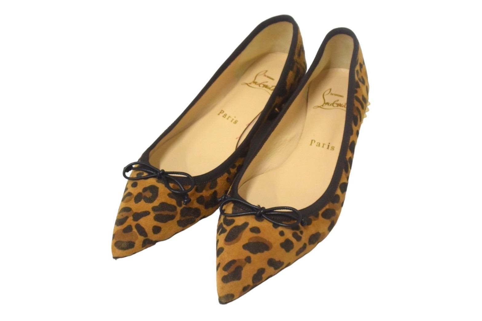 【楽天市場】Christian Louboutin クリスチャンルブタン フラットシューズ スタッズ ヒョウ柄 サイズ35 1/2 美品 中古 ...