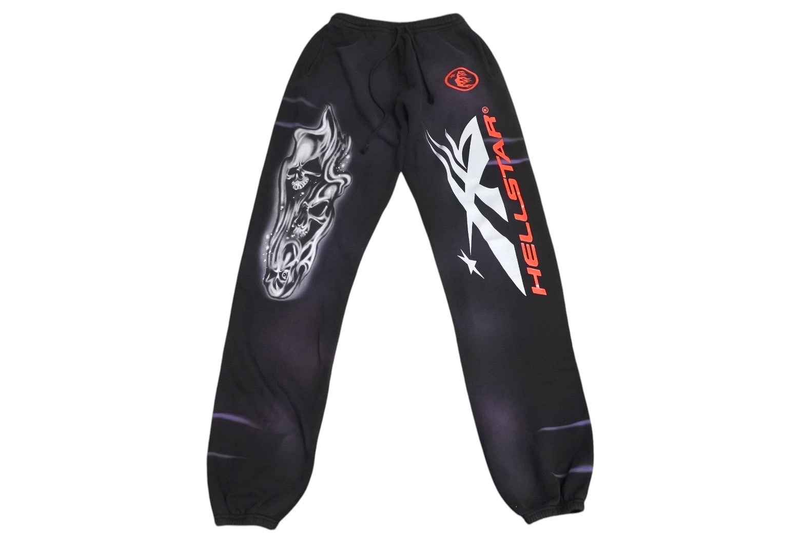 極美品 HELLSTAR ヘルスター スウェットパンツ コットン ネイビー エアブラシ 裏起毛 エアブラシ調 中古 4c069846｜Warashibe_Casanova