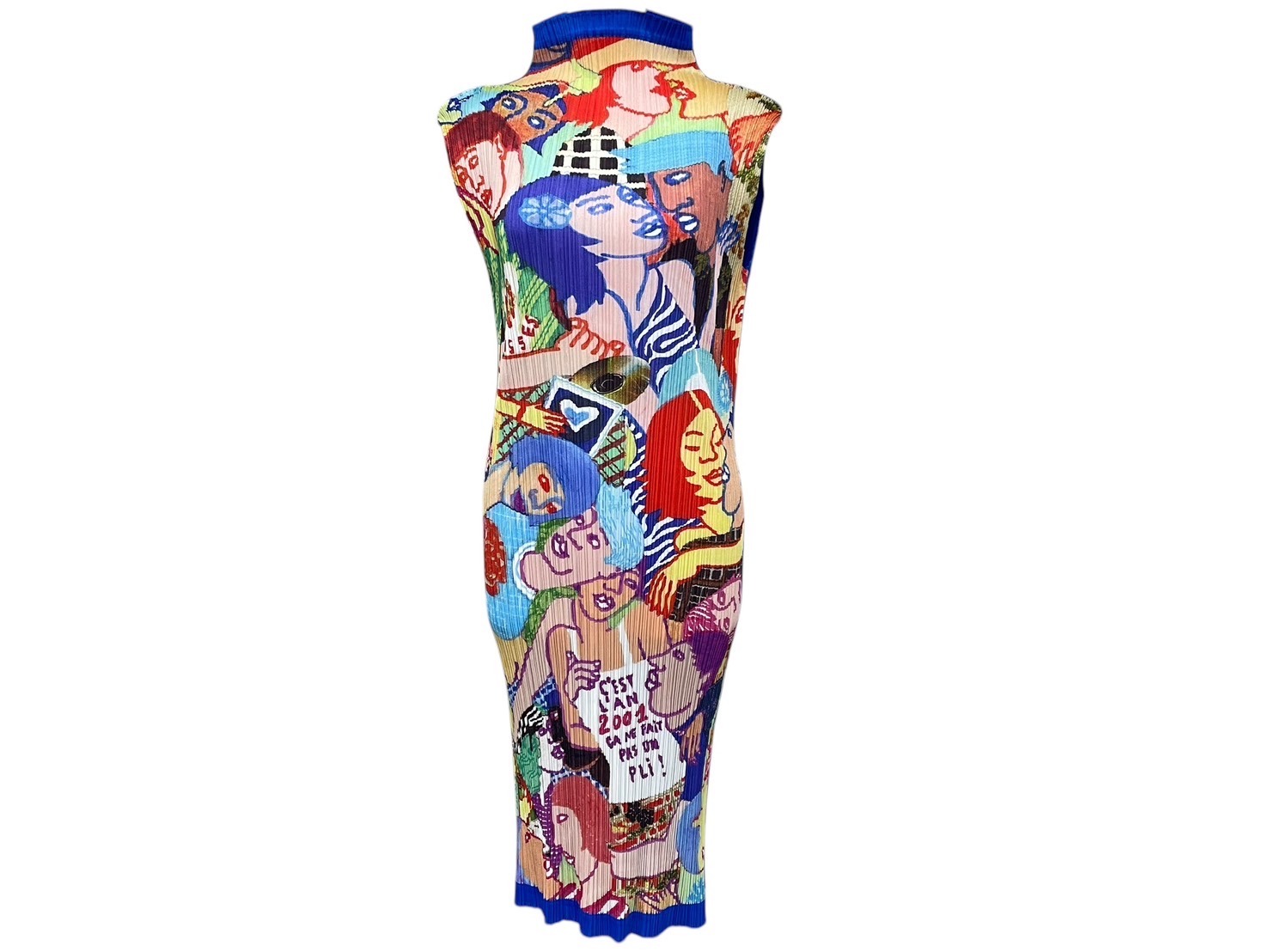 極美品 PLEATS PLEASE ISSEY MIYAKE プリーツプリーズ イッセイミヤケ ワンピース PP12-JH221 ブルー サイズ3 中古 4c070301