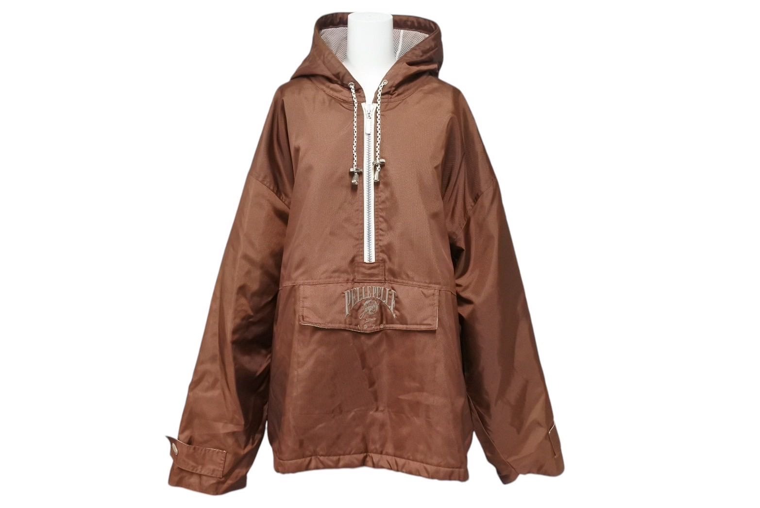 希少✨ペレペレ×マークブキャナン【M】レザージャケット パーカー スタッズ レア】 PELLE PELLE ゴールドスタッズ レザーパーカー M 黒