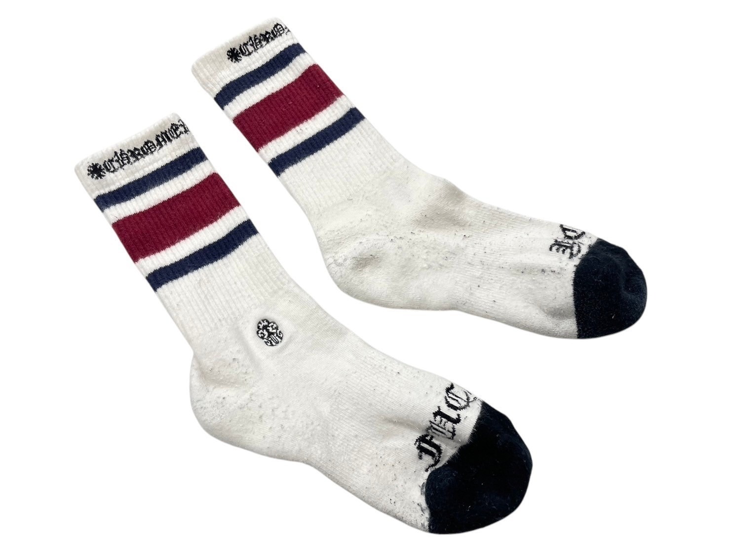 【新品】Chrome Hearts ステンシル ソックス 靴下 白 新品】Chrome Hearts ステンシル ソックス 靴下 白 S,L メンズ