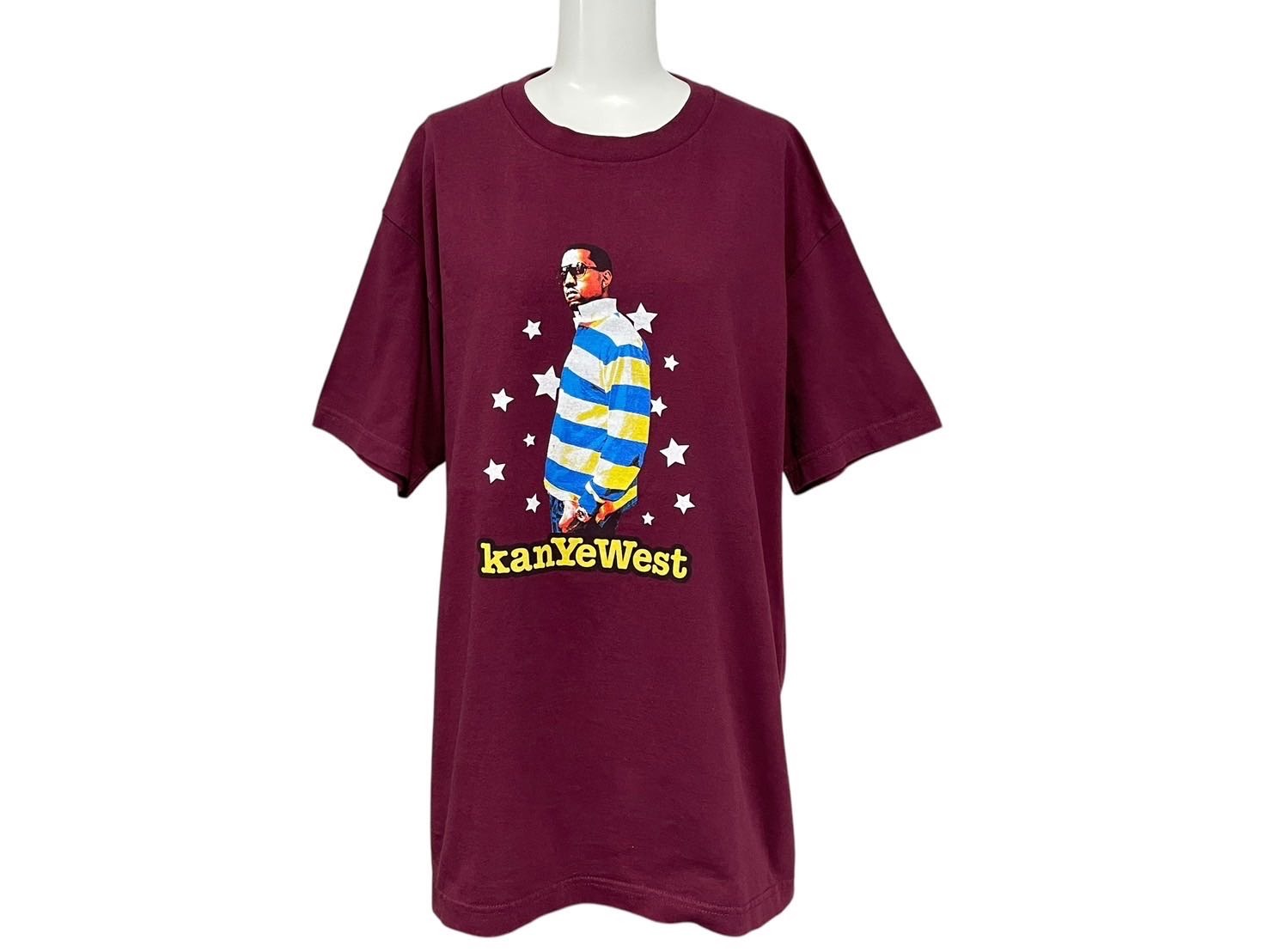 極美品 KANYE WEST カニエウェスト School Spirit Tour 2004 半袖Tシャツ ヴィンテージ コットン ボルドー サイズL 中古 4c071096