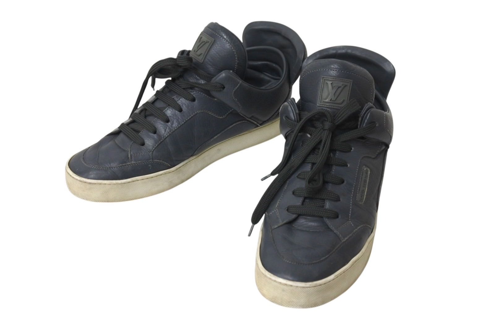 LOUIS VUITTON ルイヴィトン KANYEWEST カニエウェスト ドンズ 09AW レザー スニーカー グレー サイズ8 1/2 良品 中古 4c053329｜Warashibe_Casanova