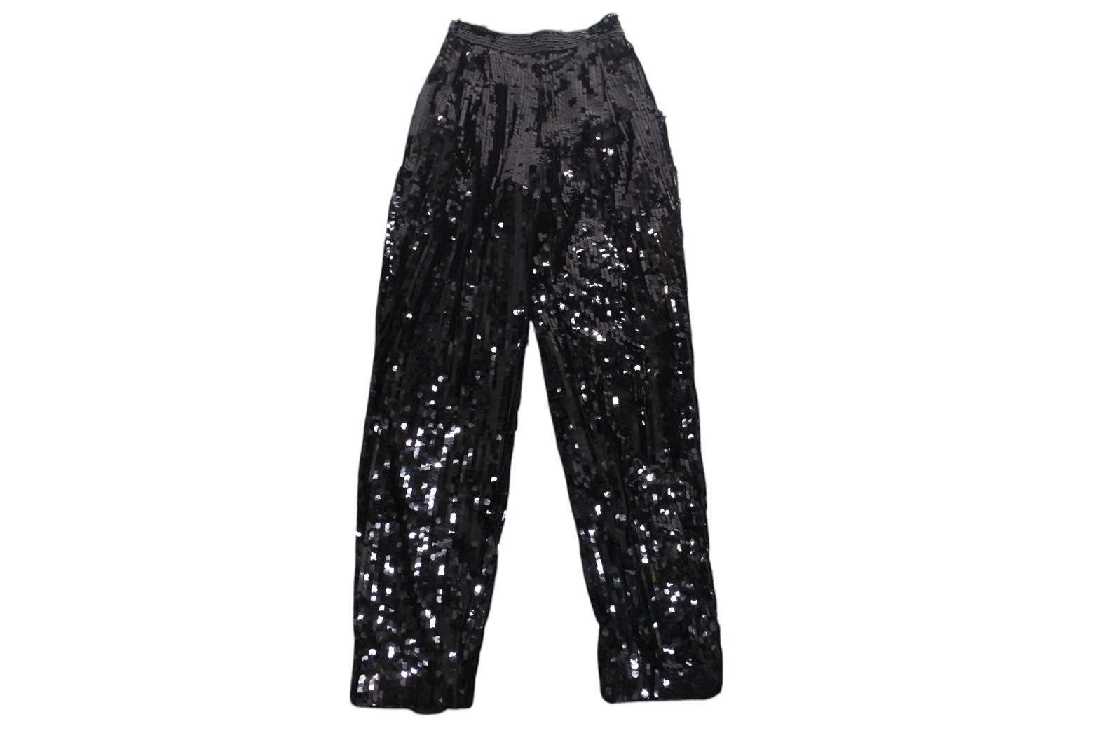 極美品 ISABEL MARANT ・・TOILE イザベル マラン エトワール ティティアン スパンコール メッシュ テーパードパンツ 中古 4c071334
