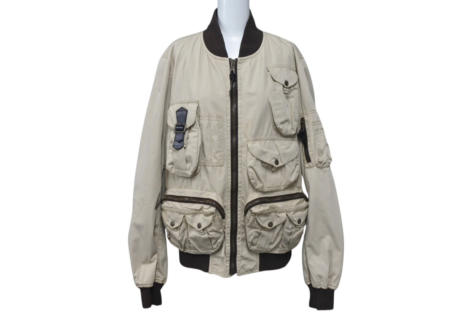 DOLCE&GABBANAジャケット DOLCE&GABBANA ドルガバ ブルハイドレザー＆ナイロン ジャケット
