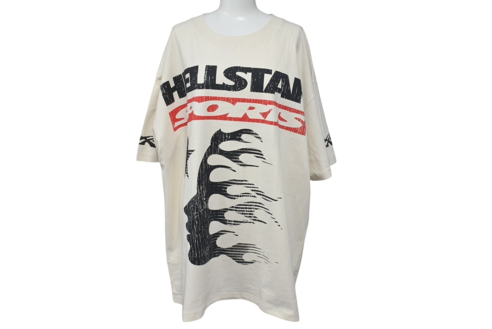 新品未使用 HELLSTAR ヘルスター スポーツ ファミリー プリント 半袖Tシャツ アイボリー トップス サイズXL 中古 4c075178|Warashibe_Casanova